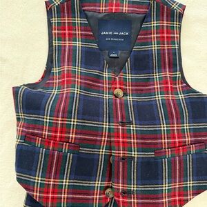 Janie and Jack Plaid Vest and Pants set size 3! NWT